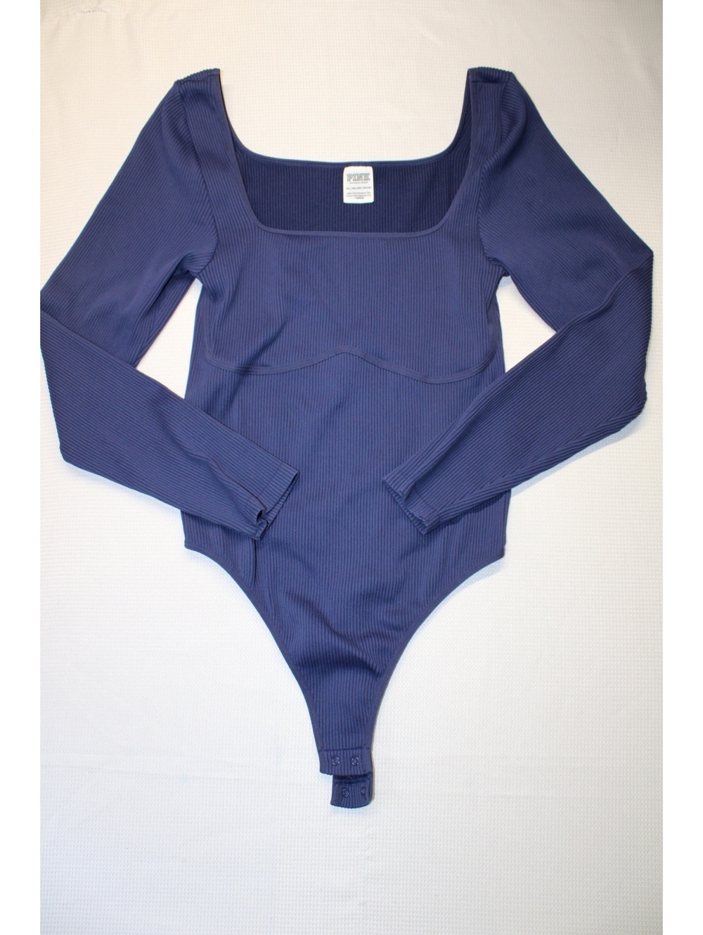 PINK Victoria’s Secret Navy Blue Long Sleeve Bodysuit